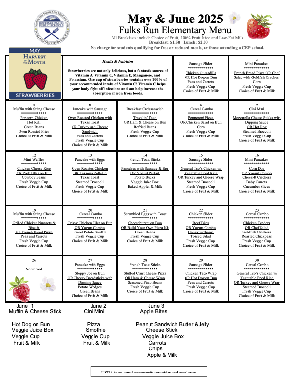 Picture of May & June Menus