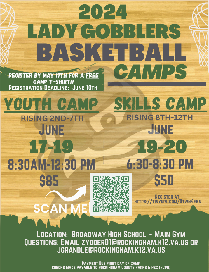 Lady Gobblers Basketball Camp Flyer