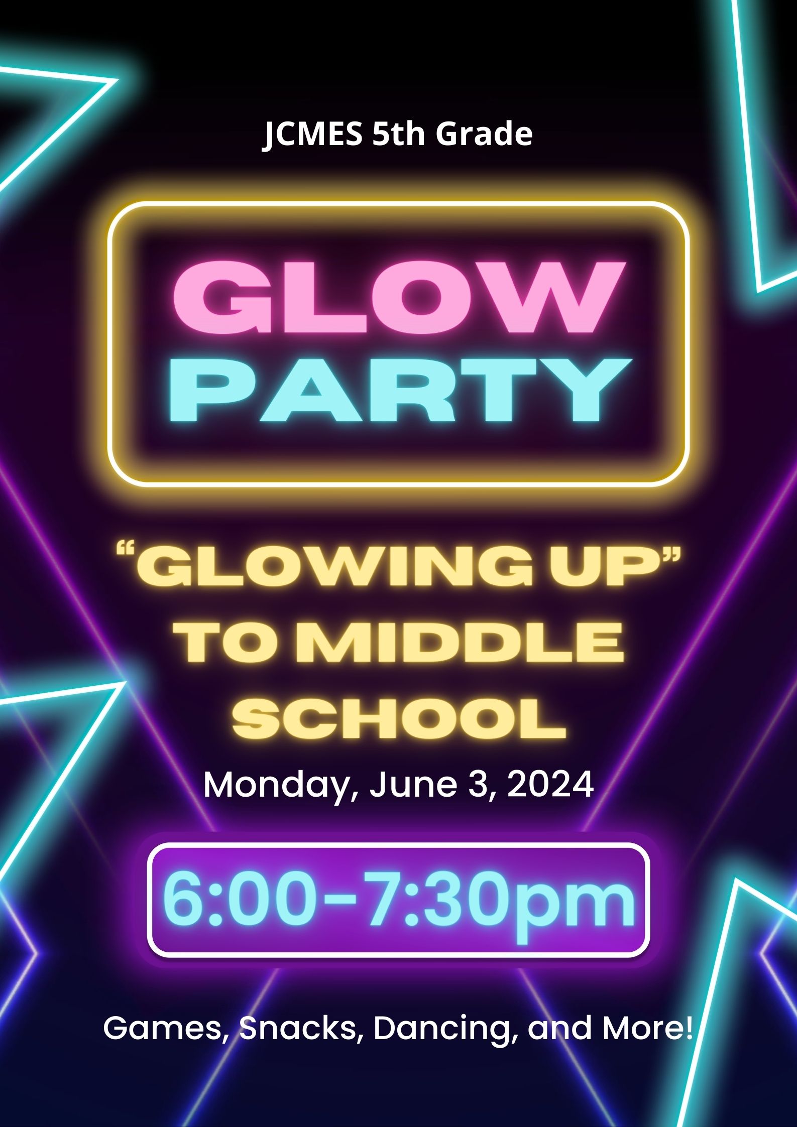 Fifth Grade Glow Party