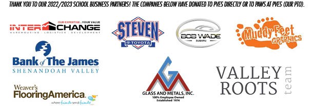 Thank you to our 2022/ 2023 School Business Partners! The Companies Below Have Bonated To PVES Directly or to paws at PVES