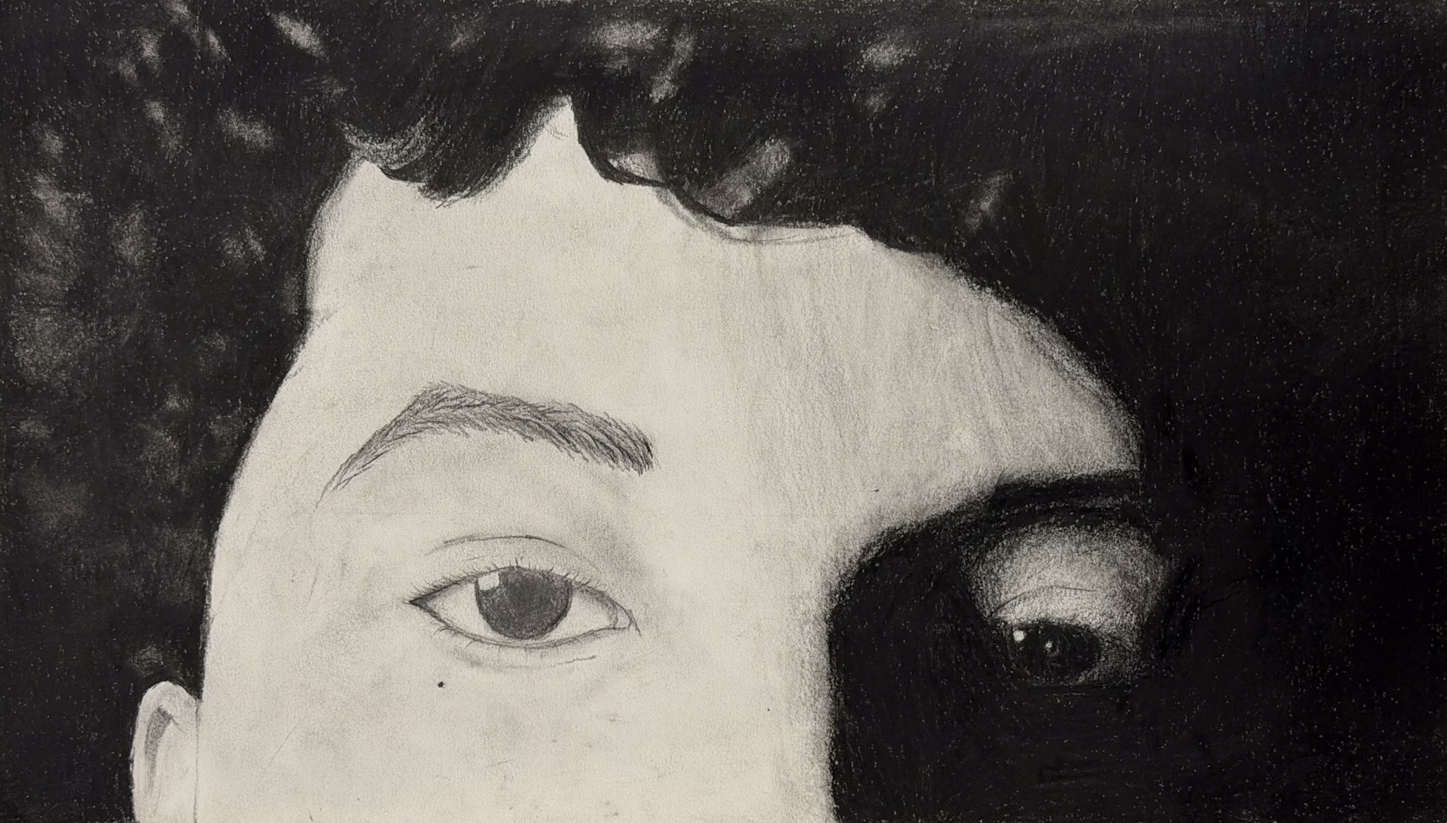 graphite drawing of face