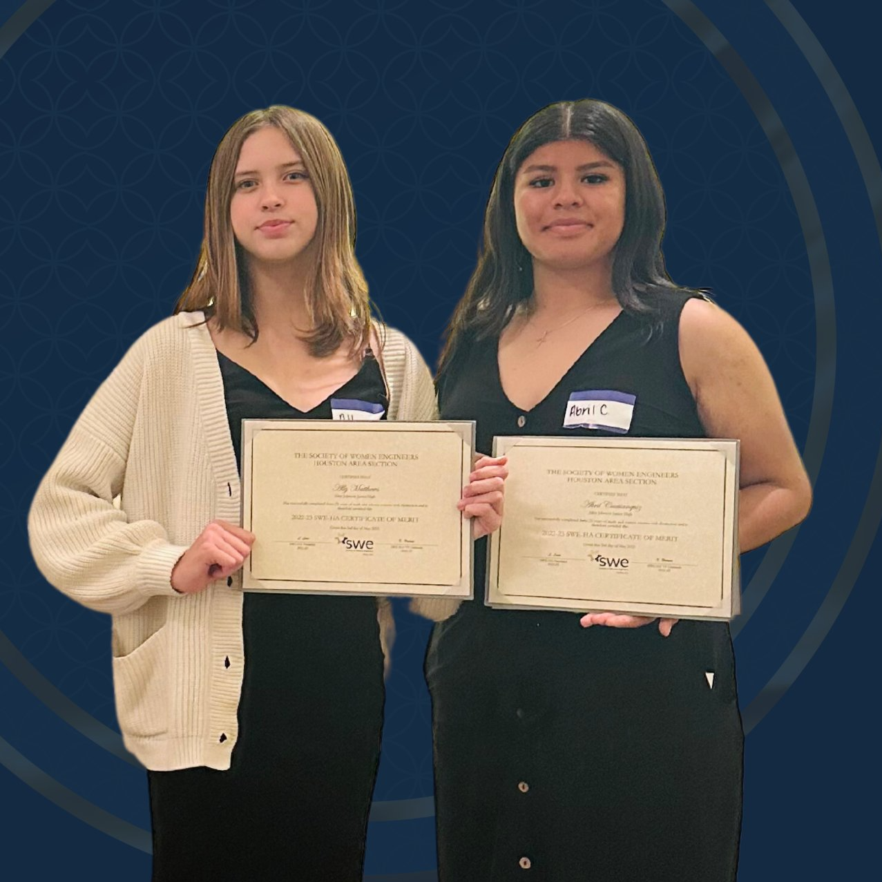 Ally Matthews and Abril Cuantianquiz- Society of Women Engineers