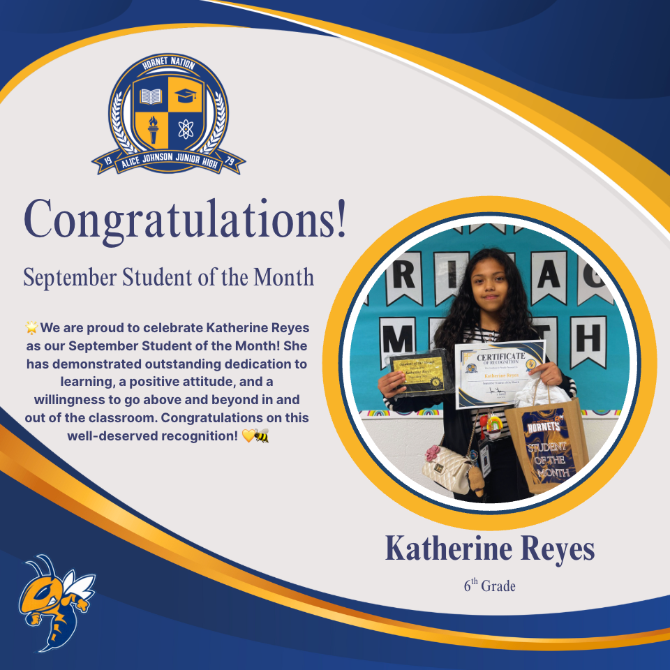 Katherine Reyes, September Student of the Month