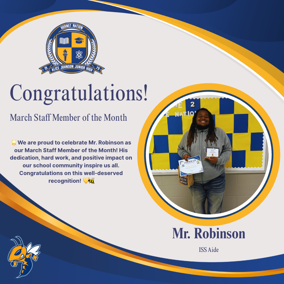 Robinson- March Staff of the Month