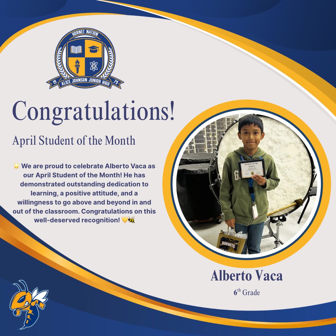 A. Vaca, Student of the Month
