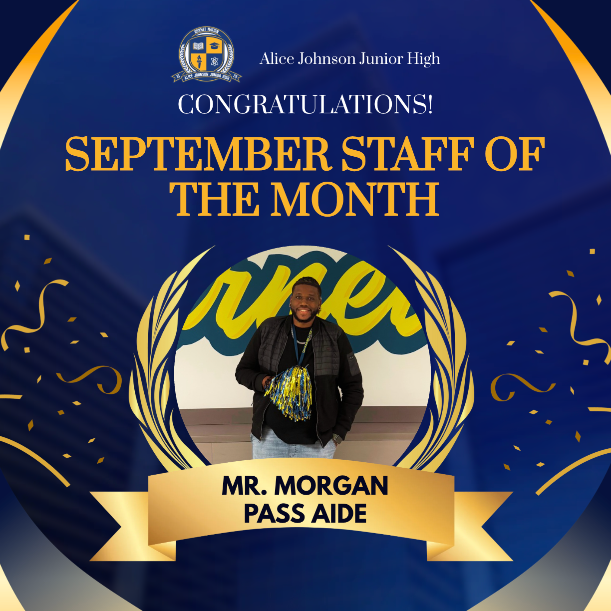 Sept. Staff of the Month- Mr. Morgan