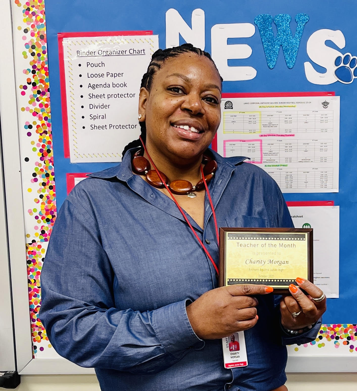 Teacher of the Month for October-Ms. Morgan