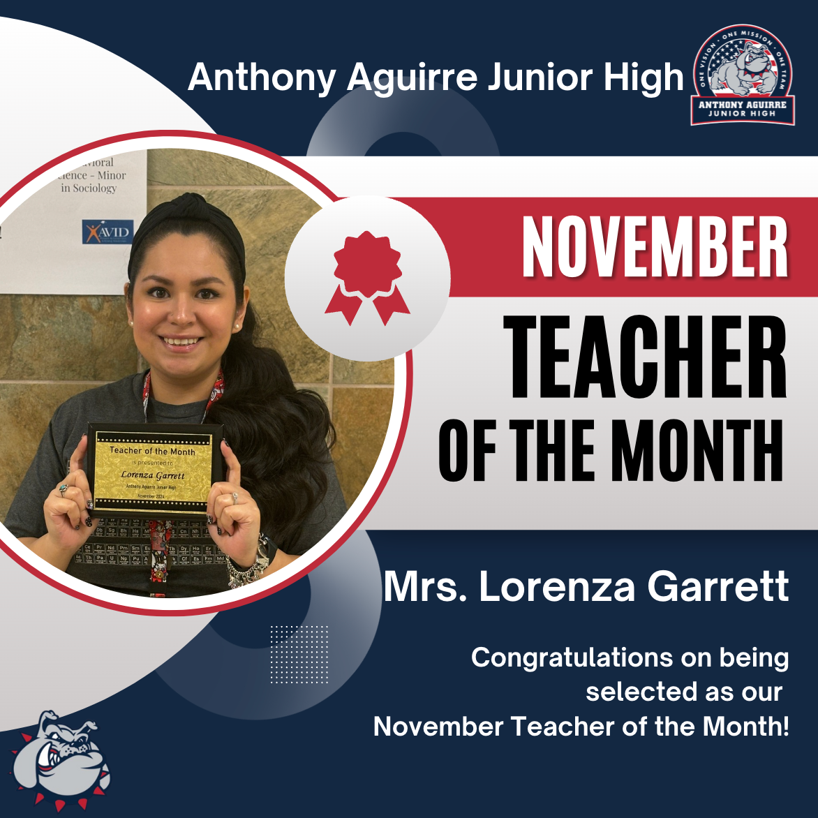 Mrs. Lorenza Garrett, November Teacher of the Month