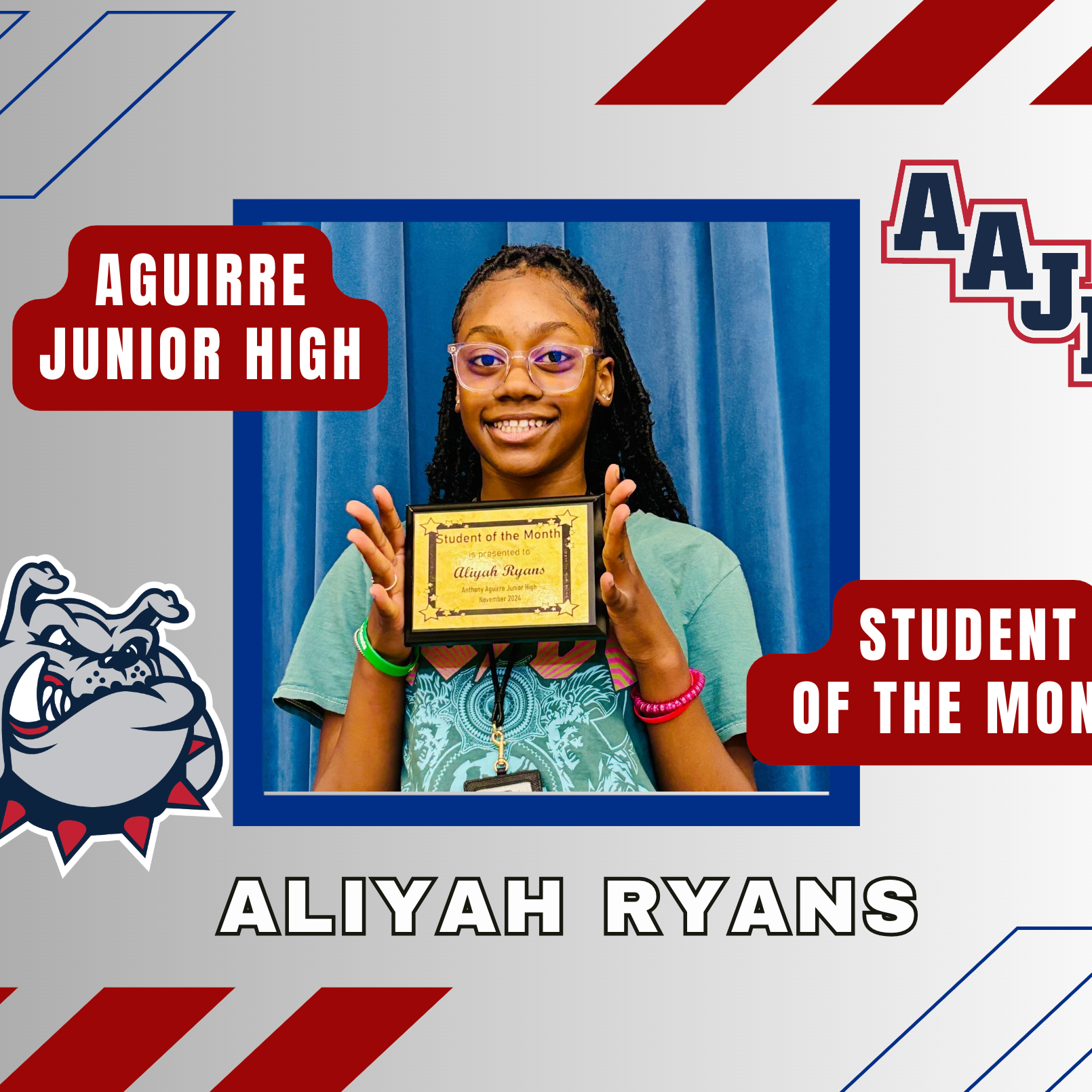 Aliyah Ryans, November Student of the Month