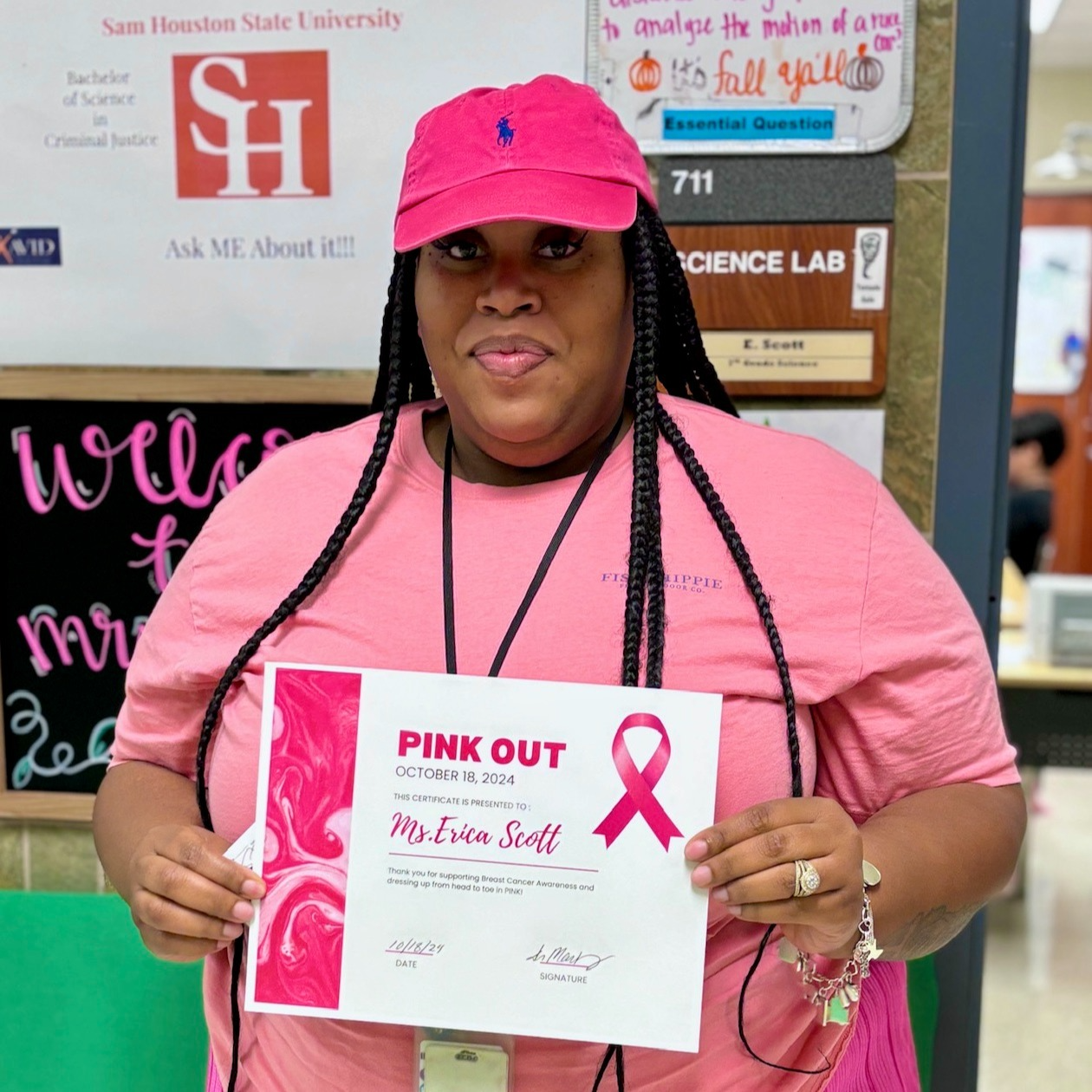 Ms. Erica Scott, October Pink Challenge Winner