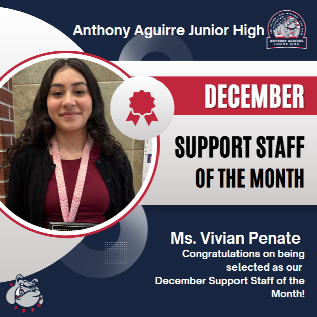 December Support Staff of the Month- V. Penate