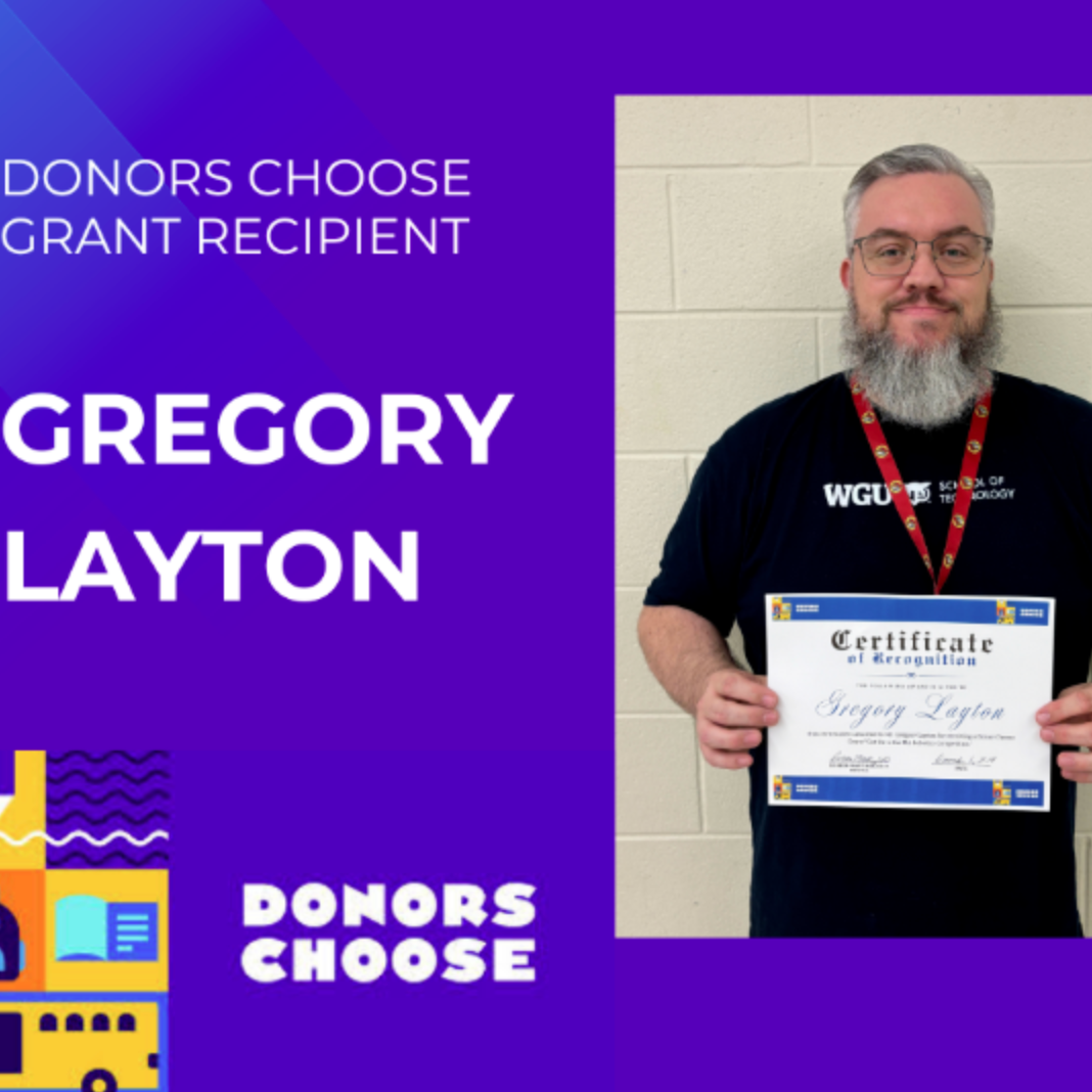 Gregory Layton, Donors Choose Recipient