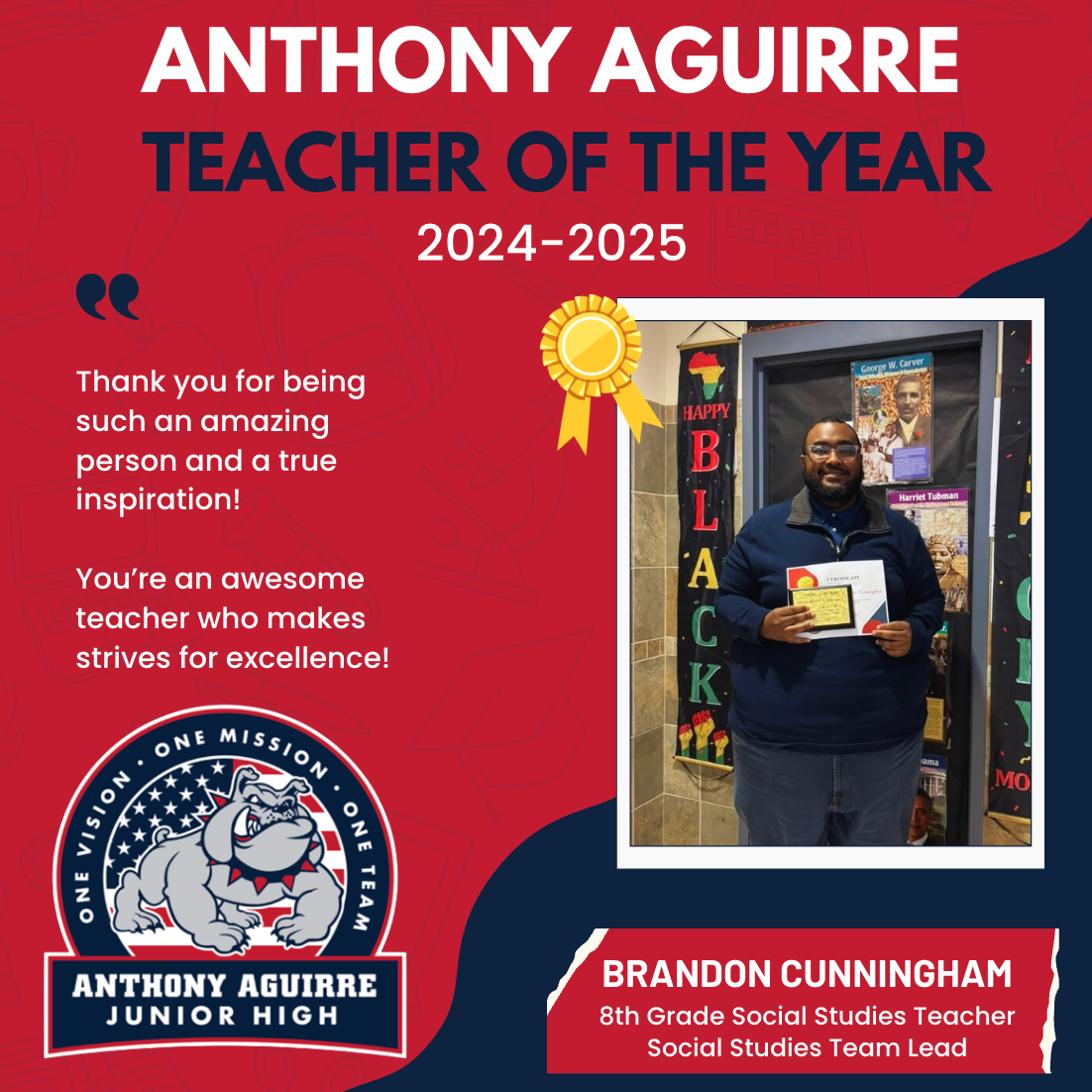 Teacher of the Year: Brandon Cunningham 