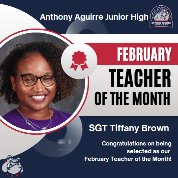 Sgt Tiffany Brown, February Teacher of the Month