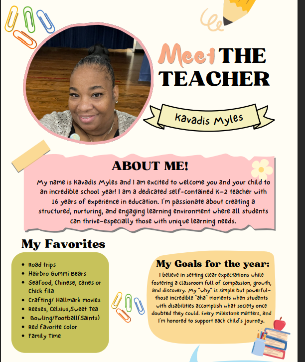 Myles about the Teacher information page