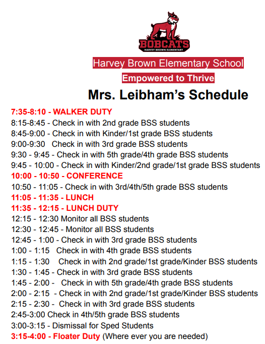 schedule