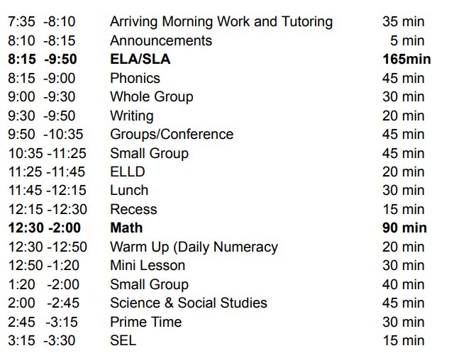 schedule