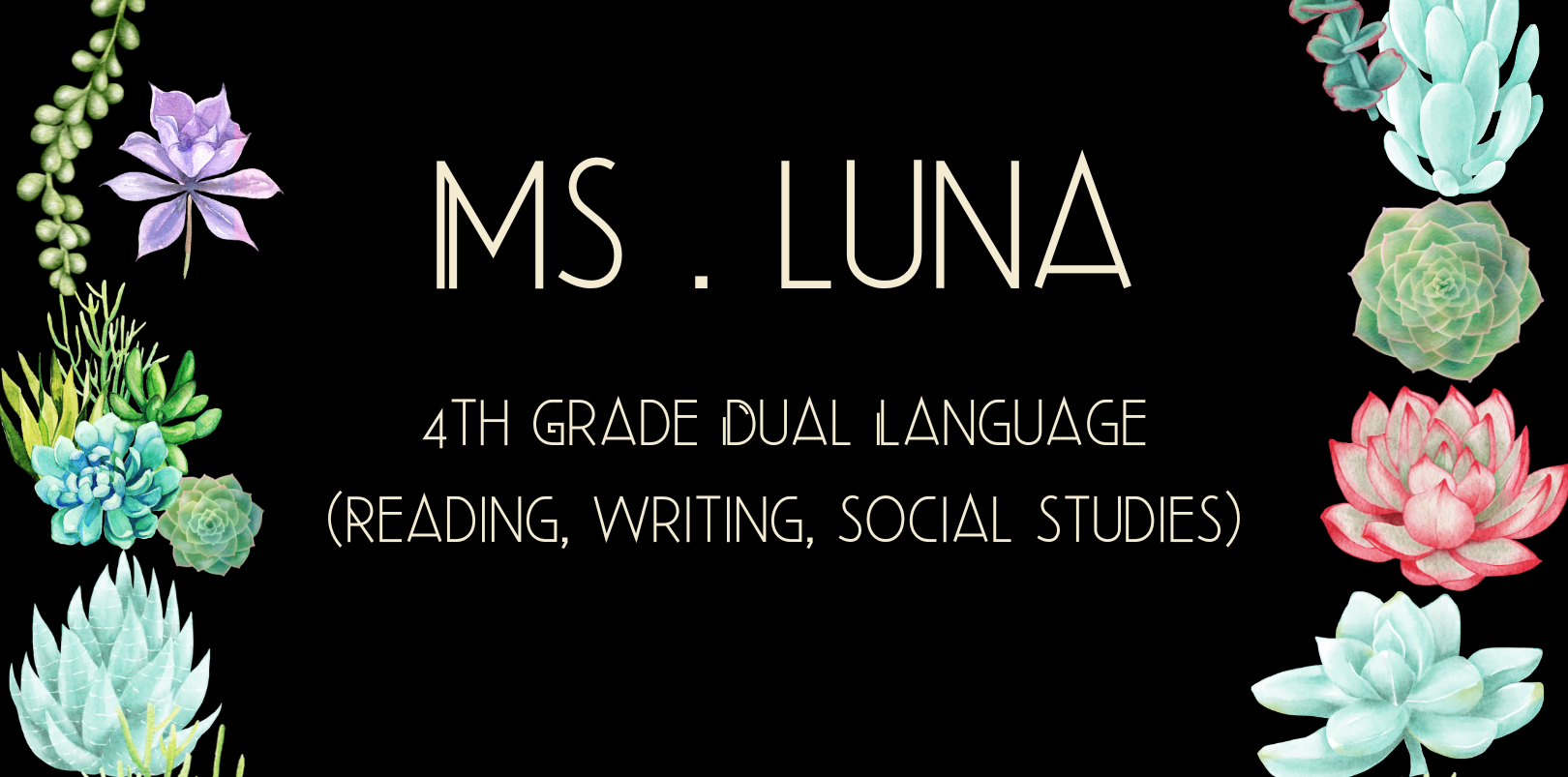 Name splash for teacher website for Ms. Luna
