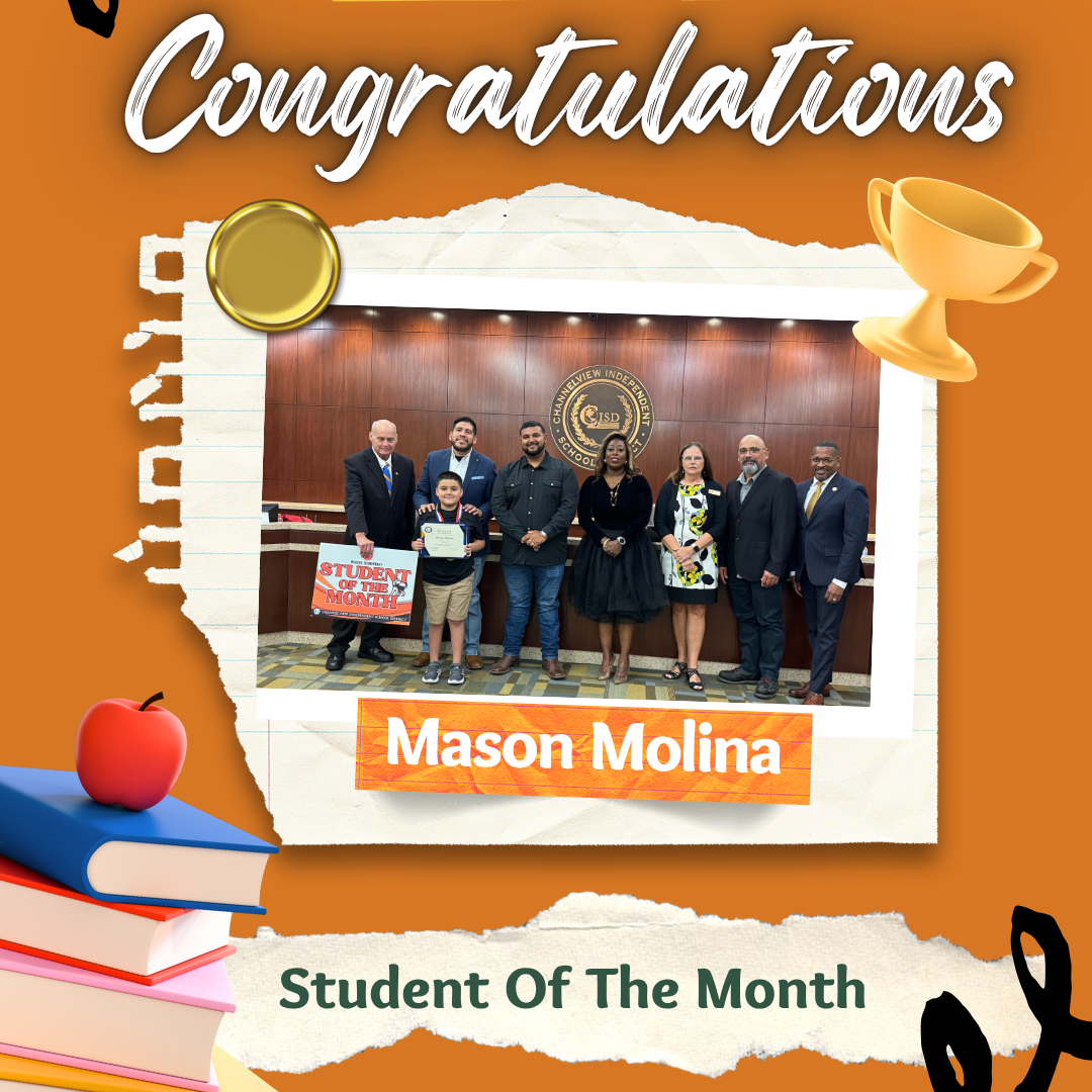student of the month is Mason Molina 