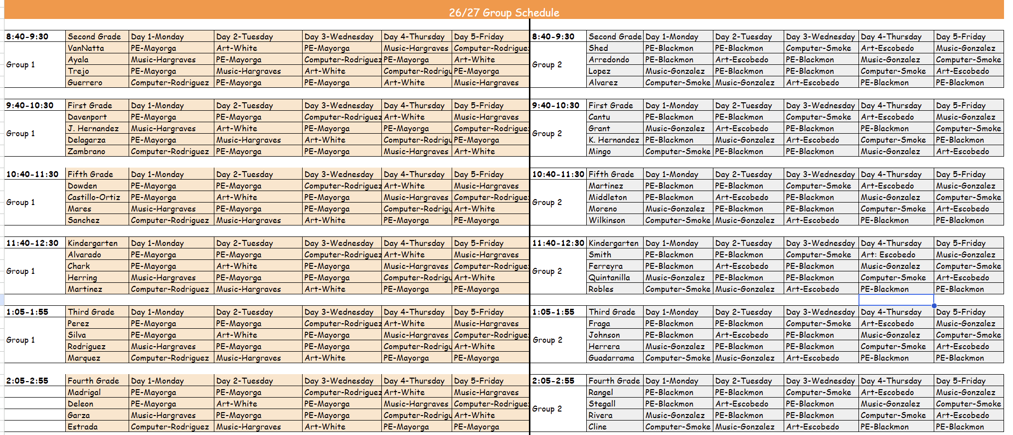 26-27 group schedule