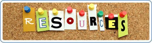 banner of cutout letters spelling "resources"