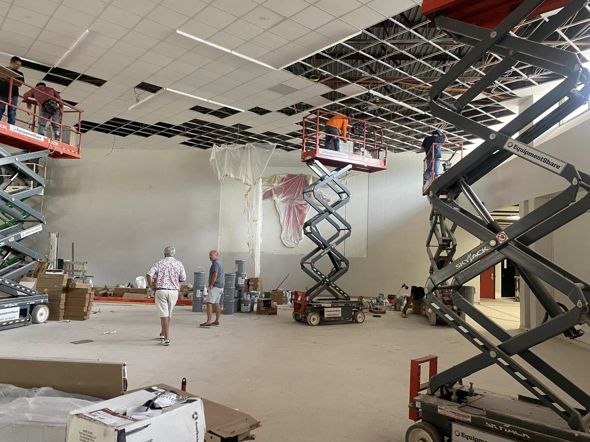 High school cafeteria under construction