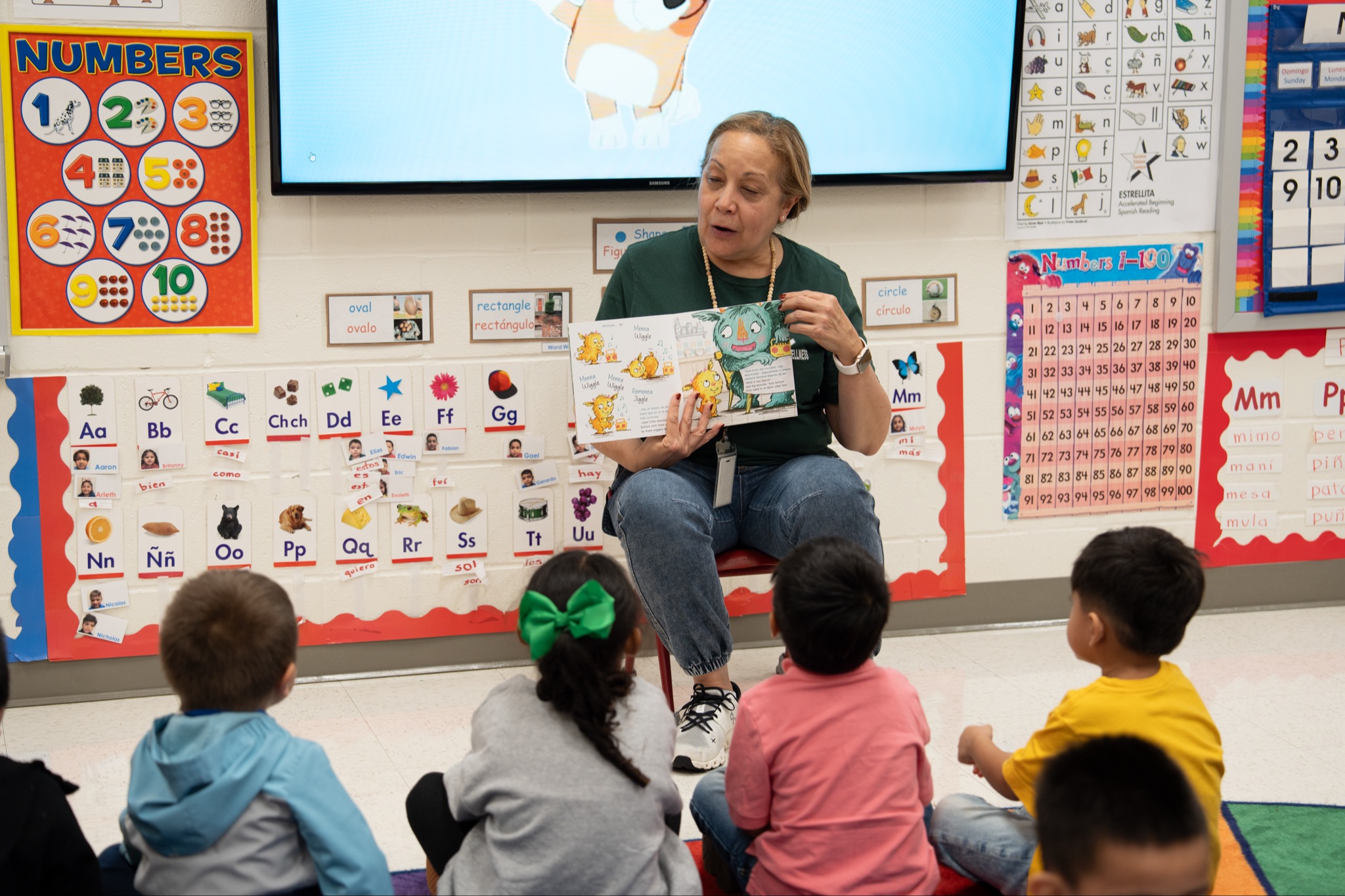 teacher reading to students