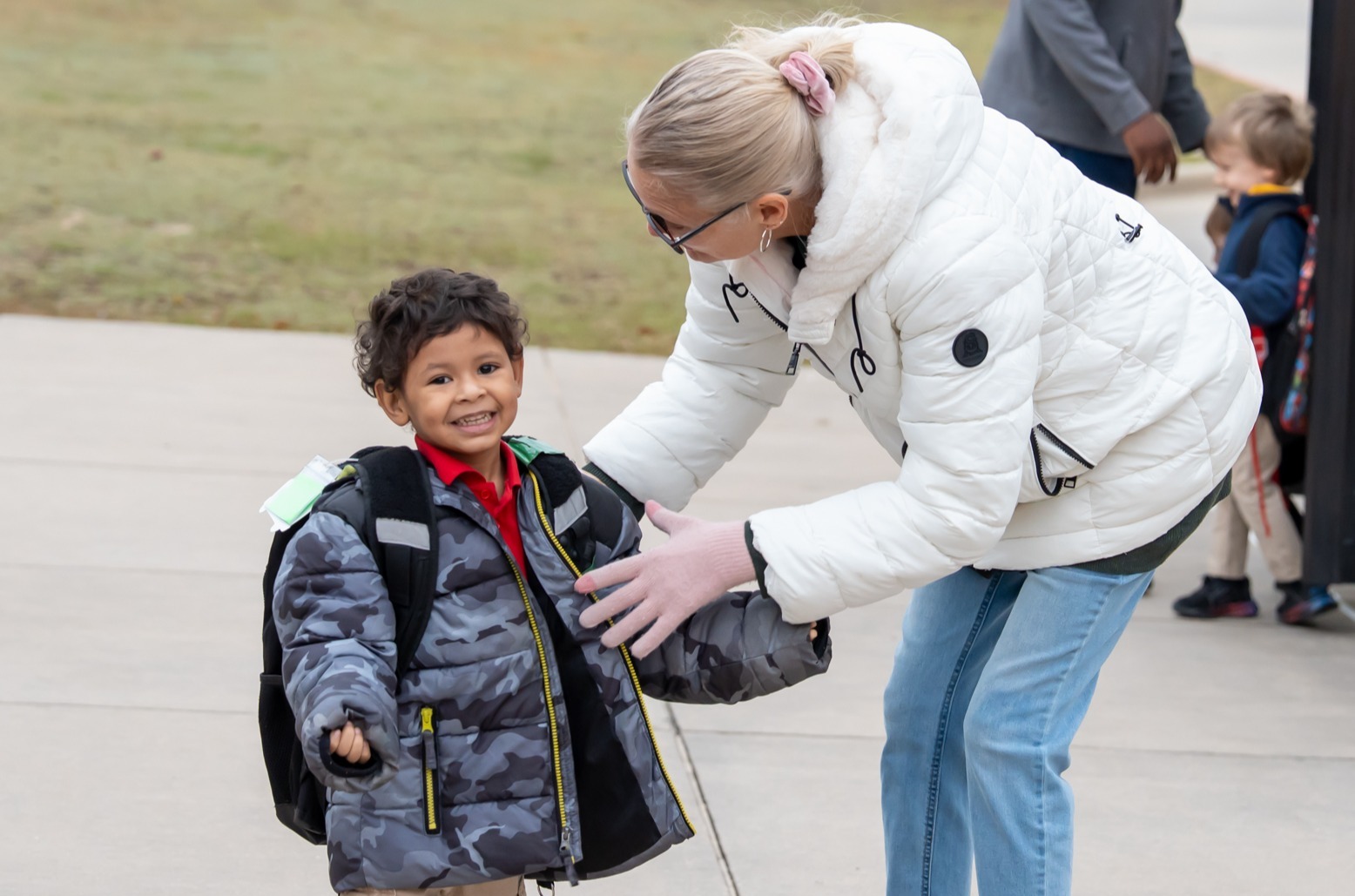 Student arrives to school