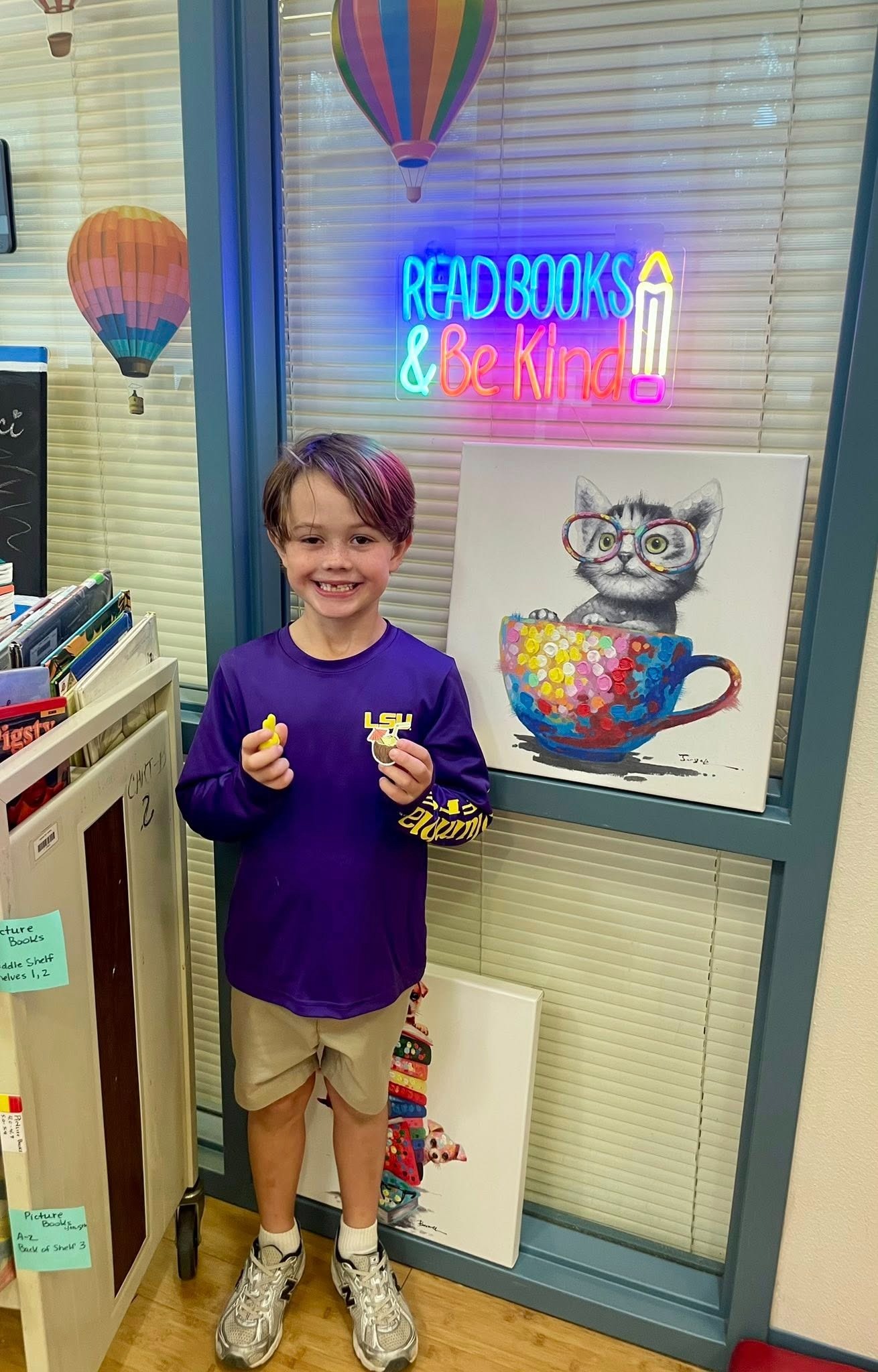 student in reading area