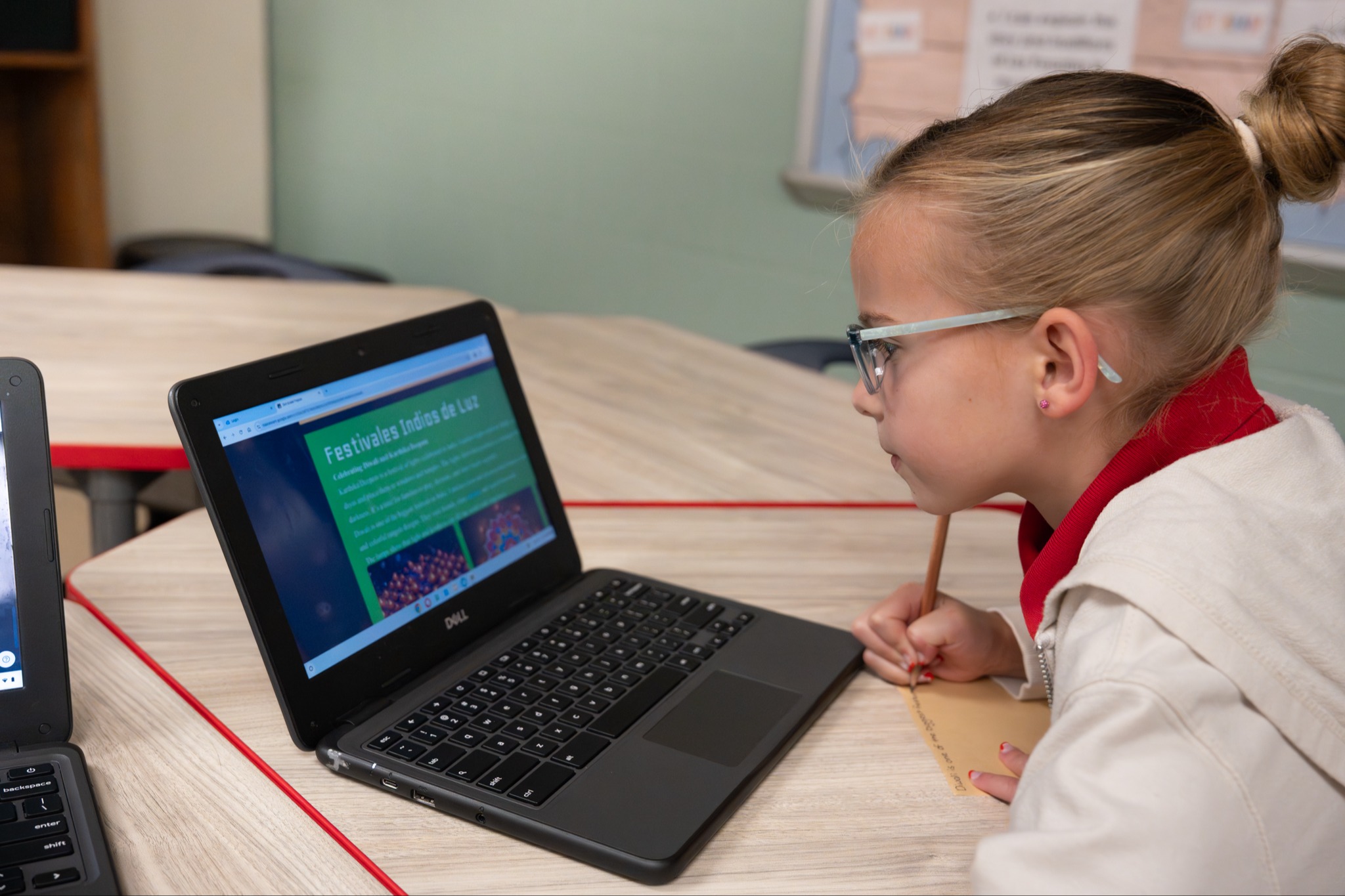 student learning another language