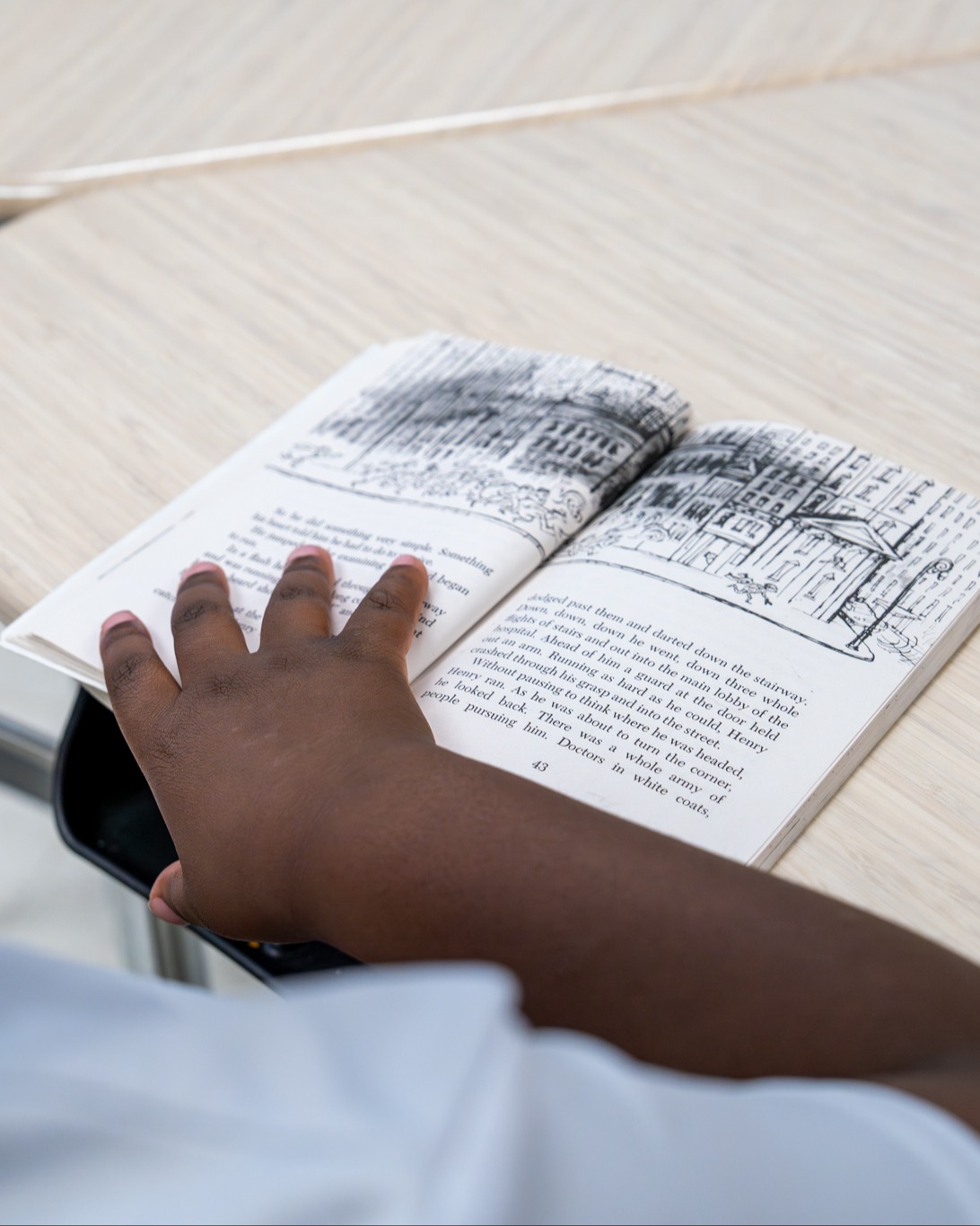 student reading