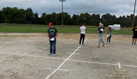 Human graphing on the ball field