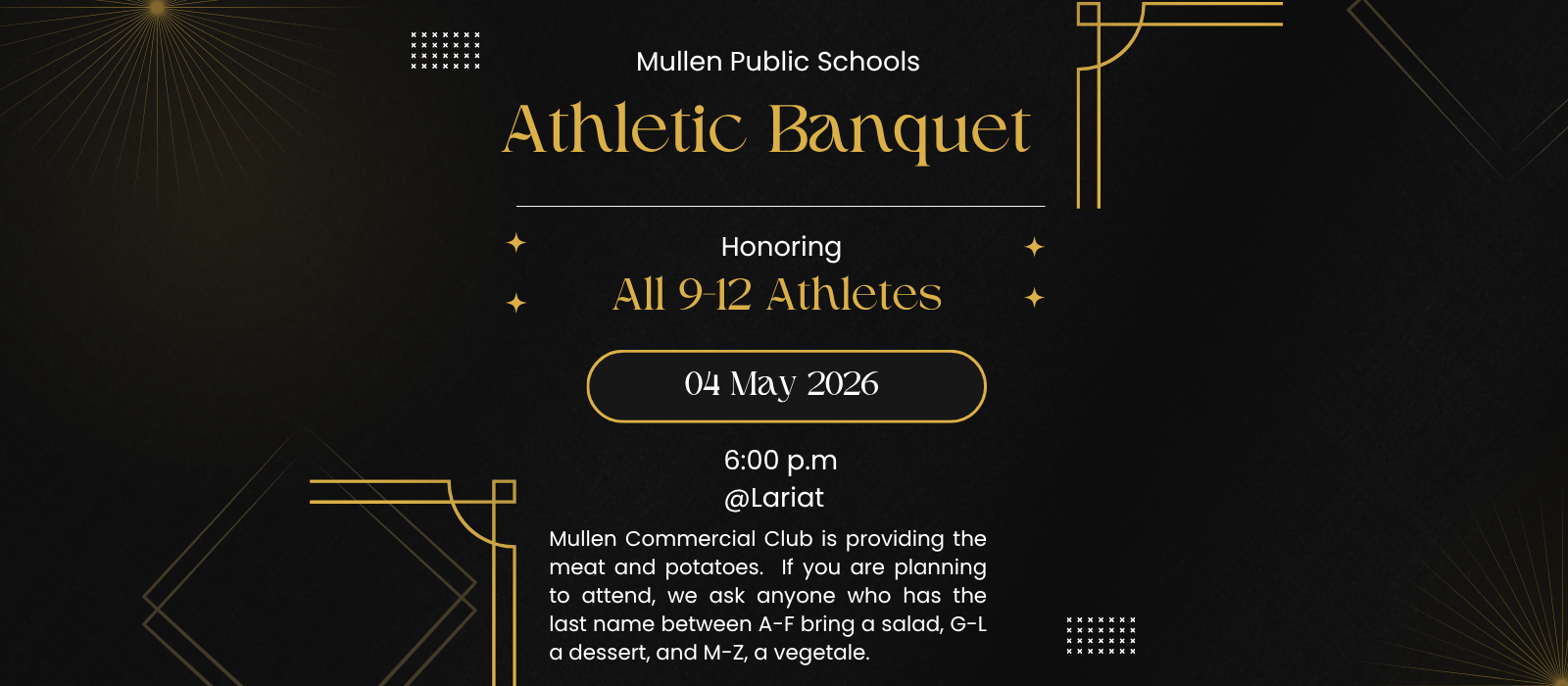 Athletic Banquet Monday, May 4th