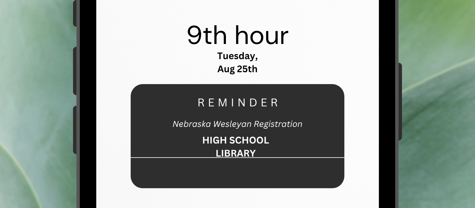NE Wesleyan Registration 9th Hour 