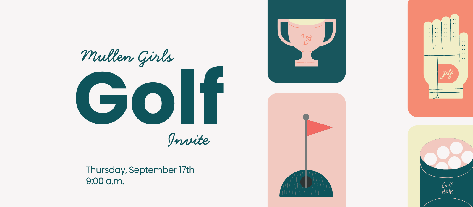 Green and Pink Illustration Golf 