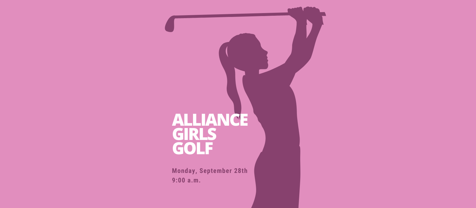 Pink Golfer Silhouette Golf 