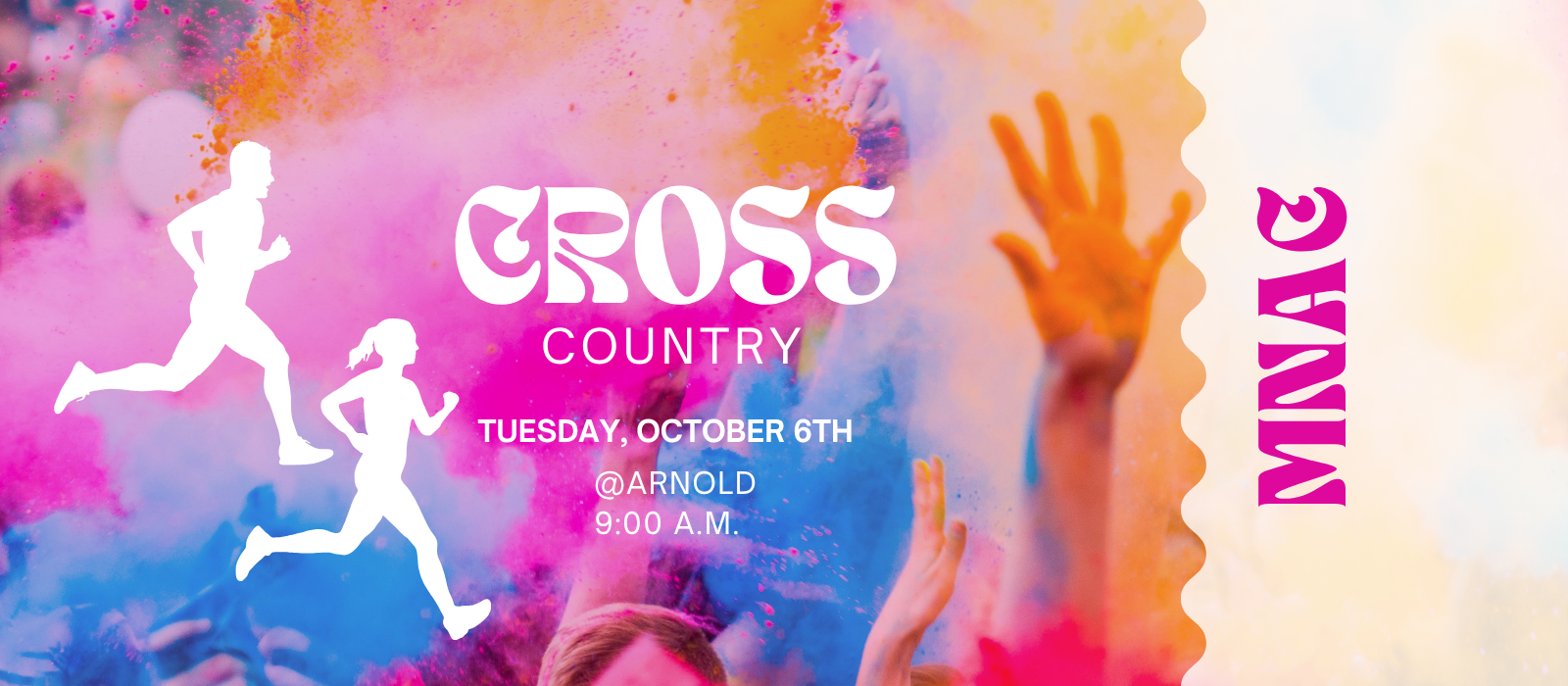 Pink Blue Colorful Modern Playful Color Run Event 