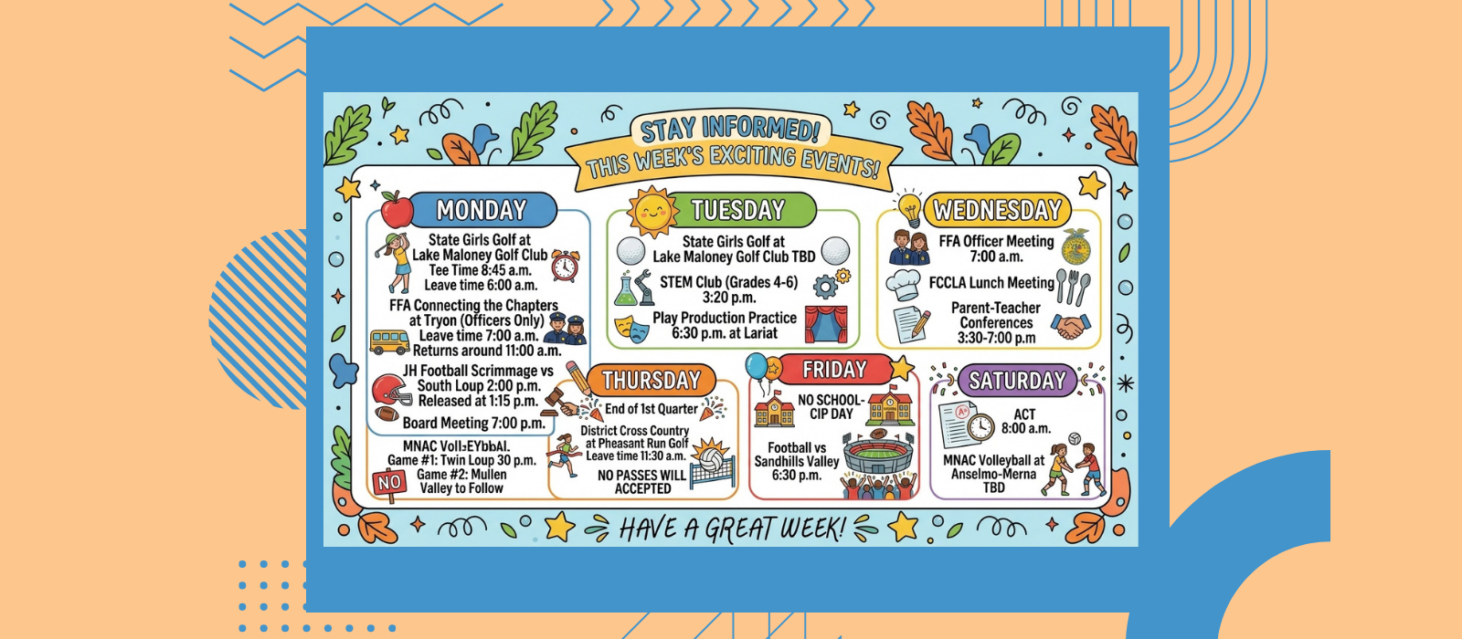 Weeks Events 