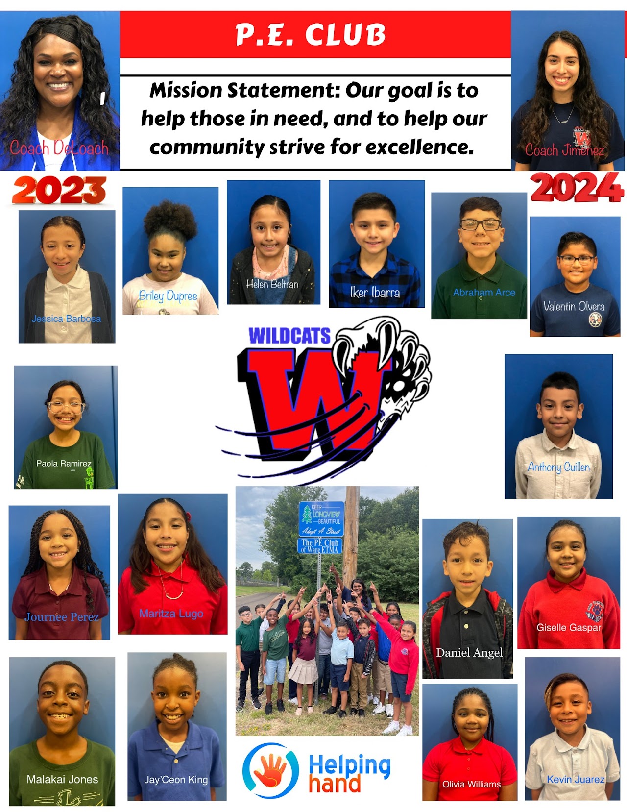 P.E. Club Mission Statement flyer