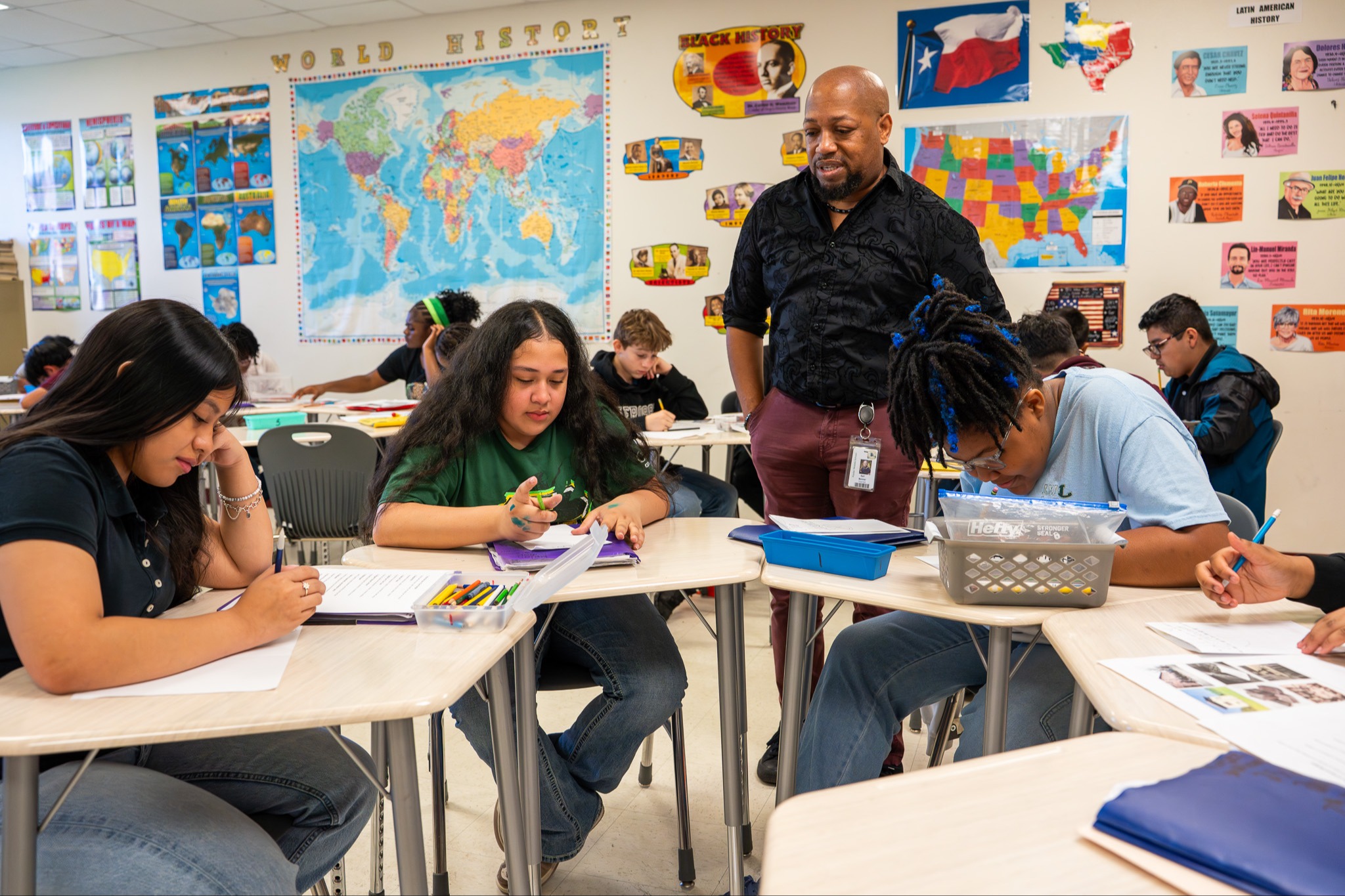 students learning