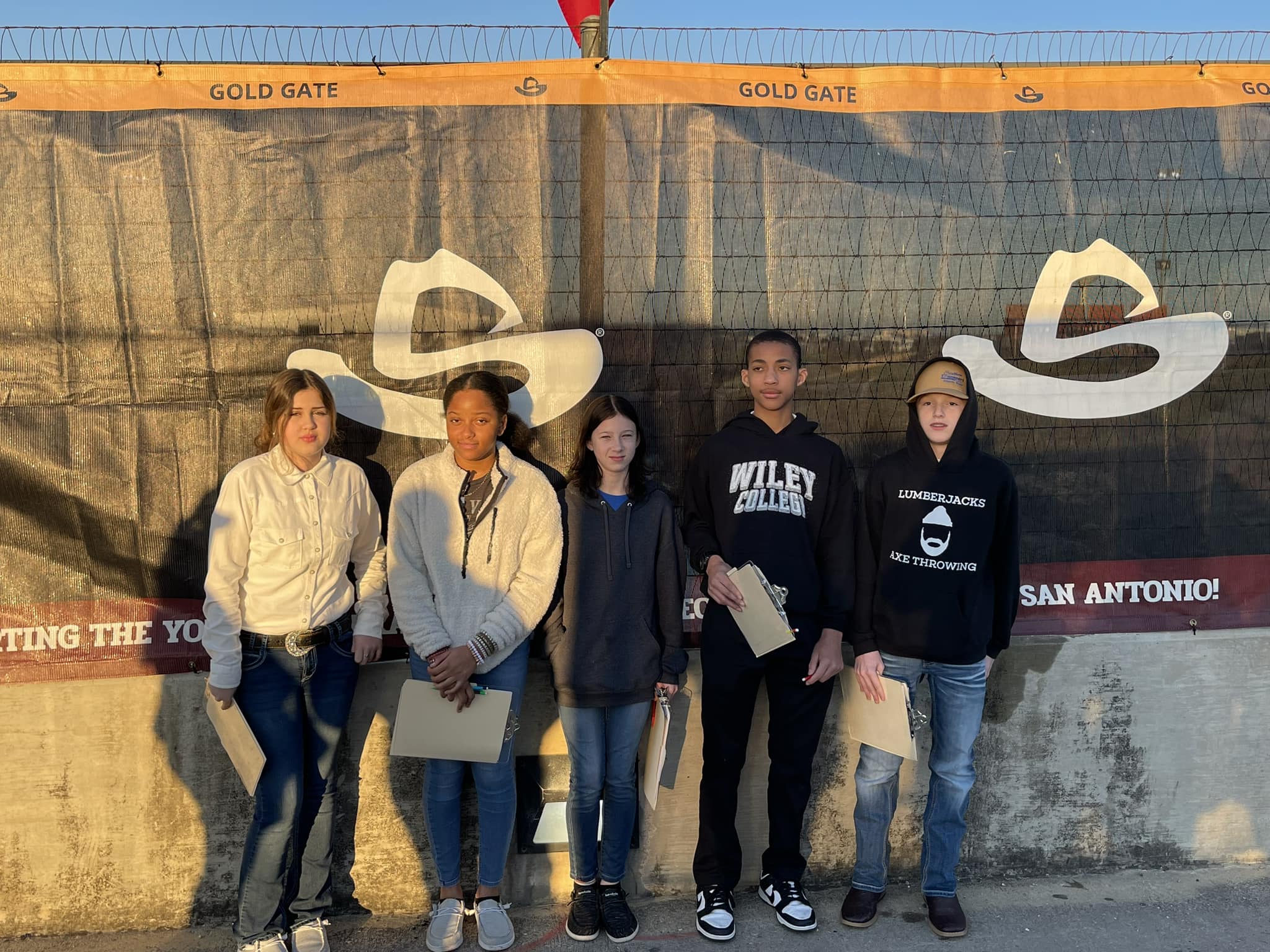 students competing at livestock show