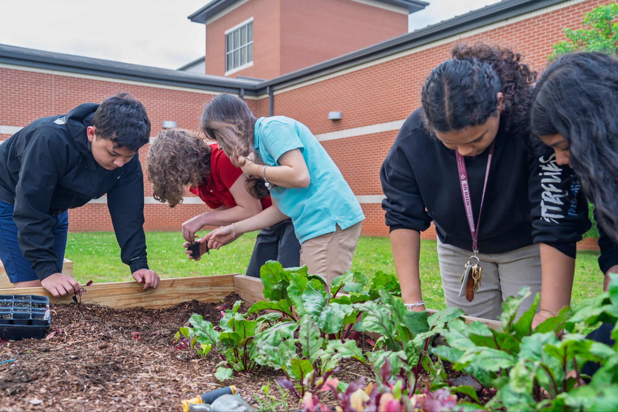 students participating in an Agriculture class