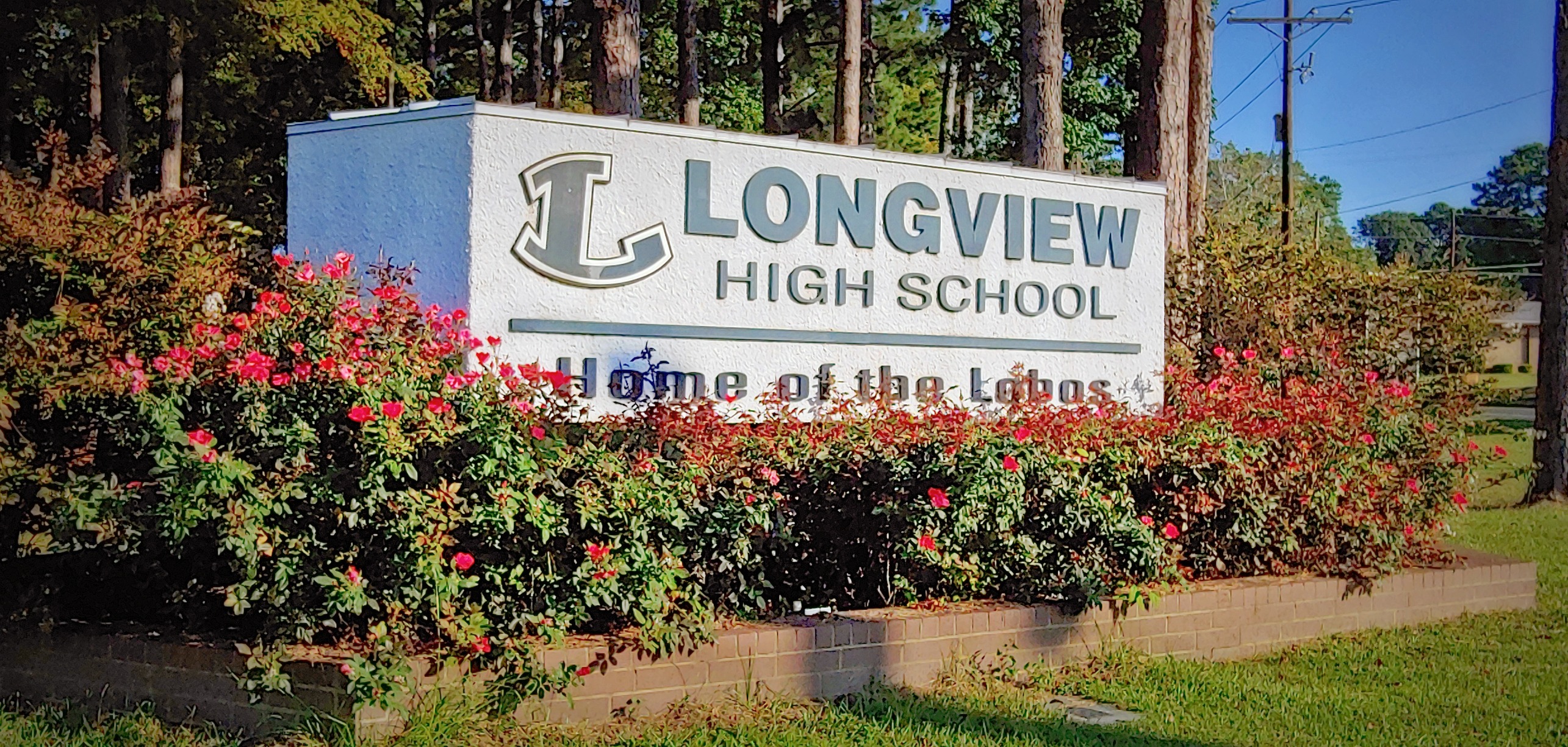 longview high school, home of the lobos sign