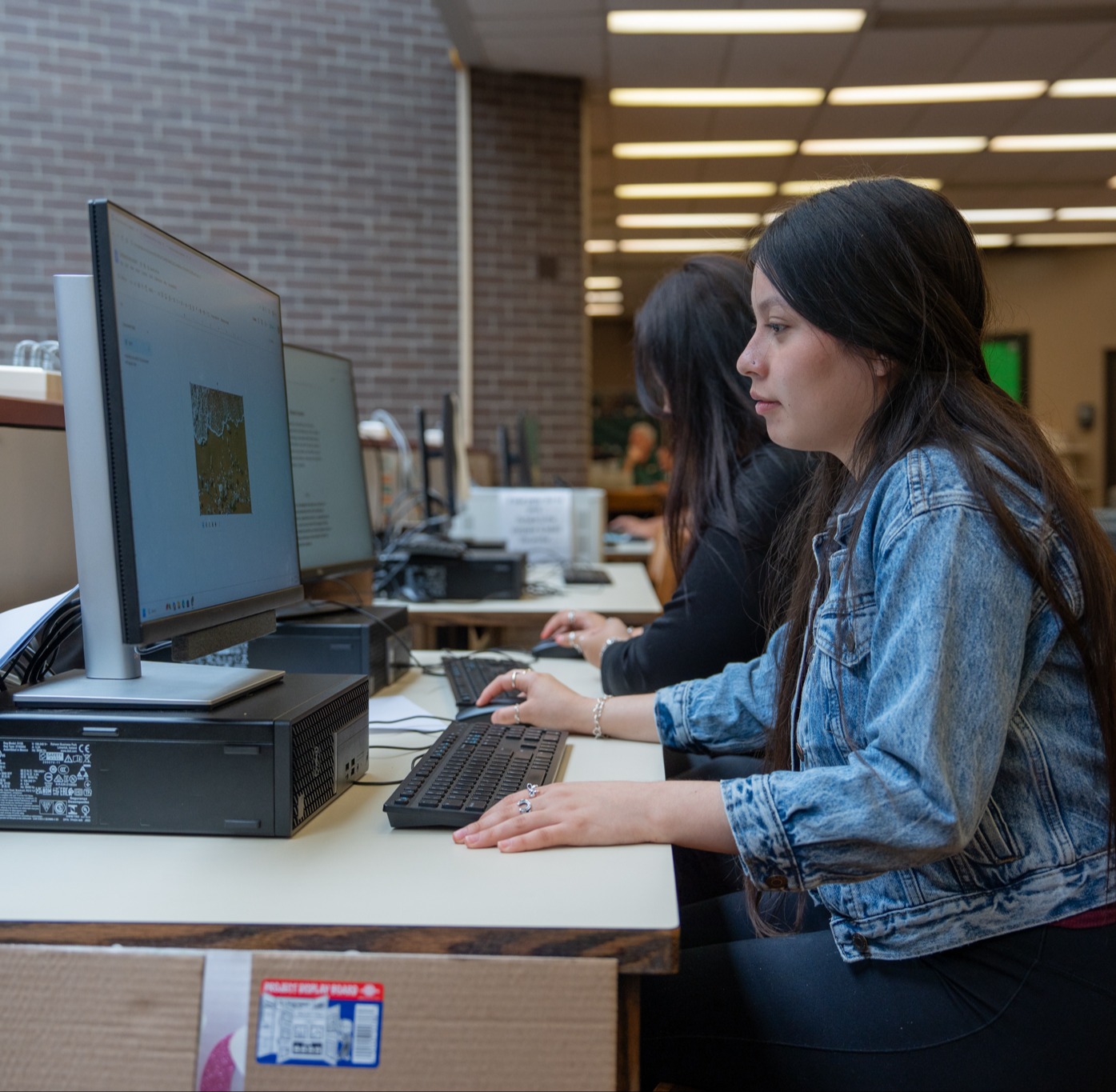 student on computer