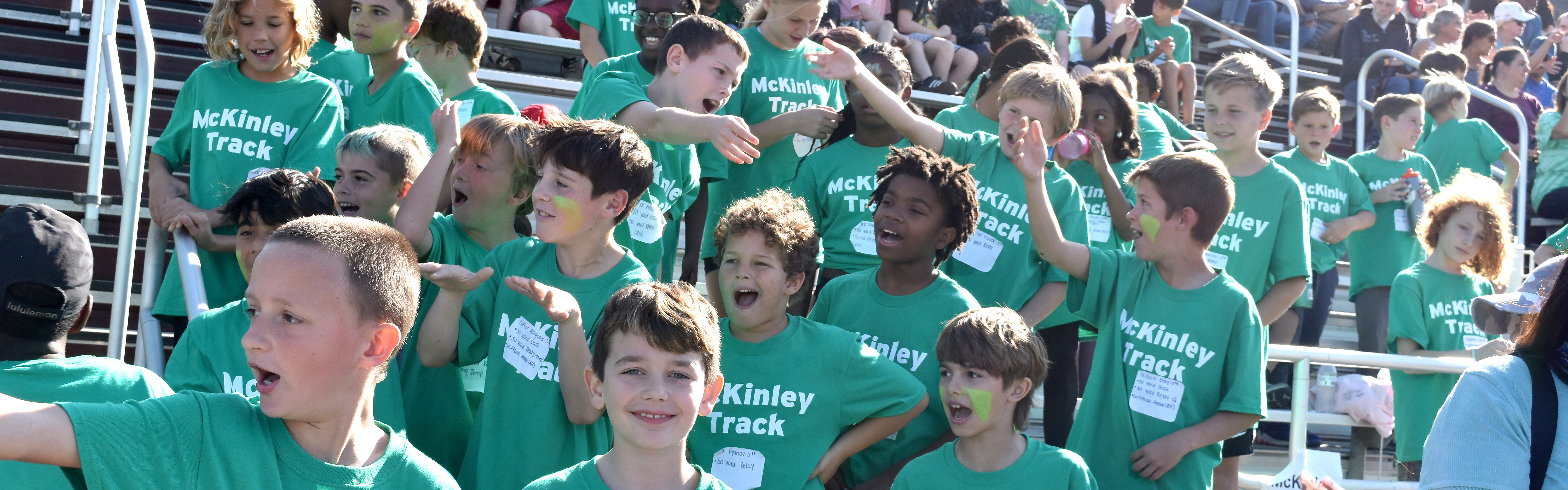 McKinley students cheer for their team at the Track &amp; Field Meet