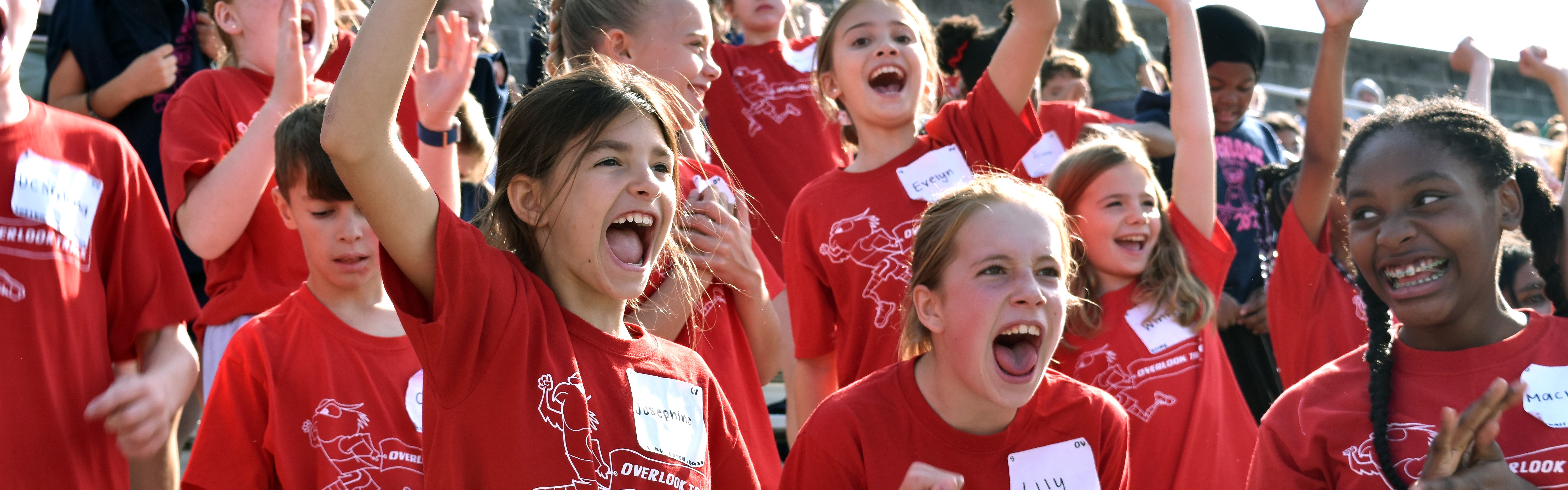Overlook students cheer on their team members at the Track &amp; Field Meet