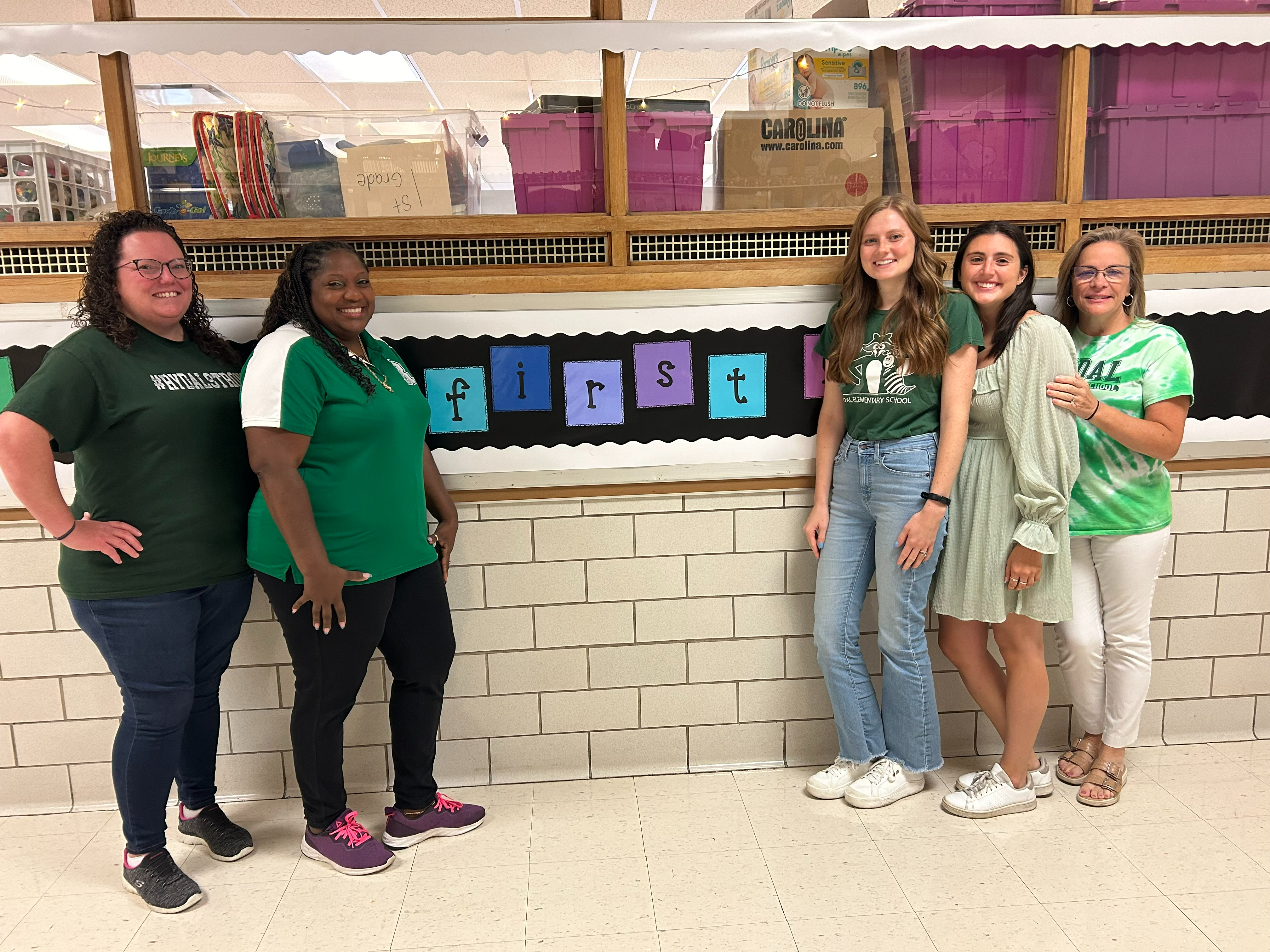 First grade teachers posing for a team picture