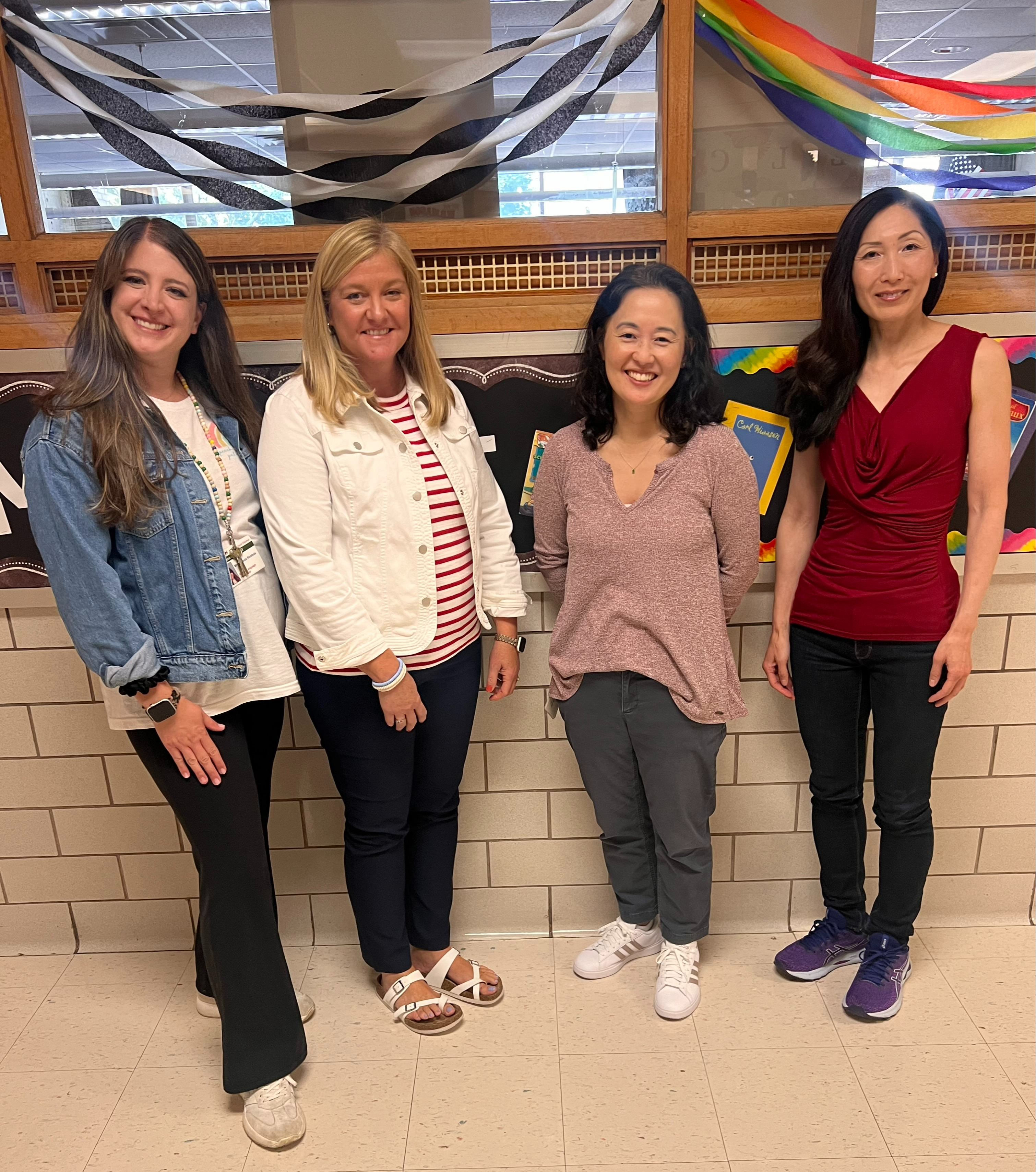 Reading Specialist, Speech Specialist, Gifted teacher, and ELD Specialist posing for a team picture