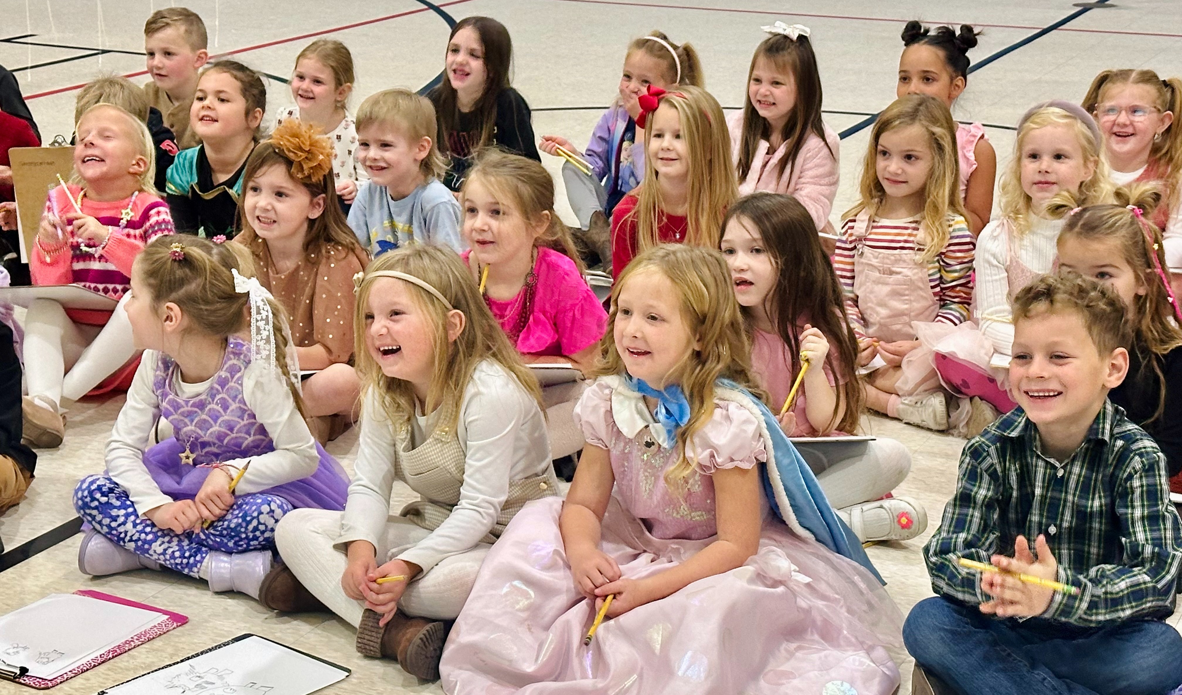 Kindergarten students during the author visit