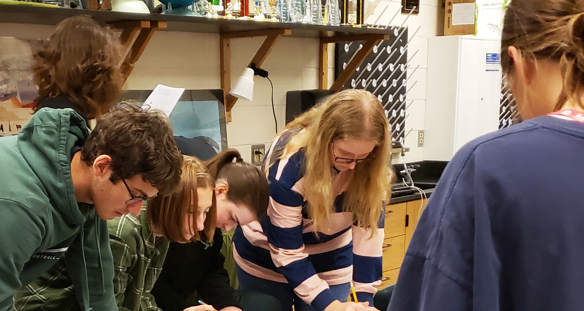 Students working in class